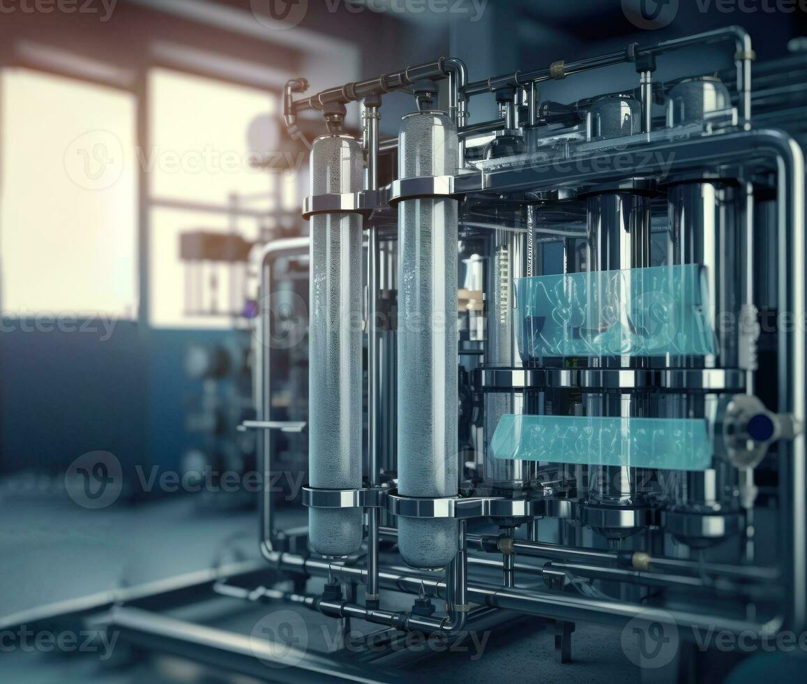 Reverse osmosis system membrane purification plant AI generated photo