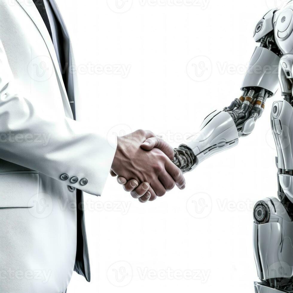 doctor handshake with robot hand AI generated photo