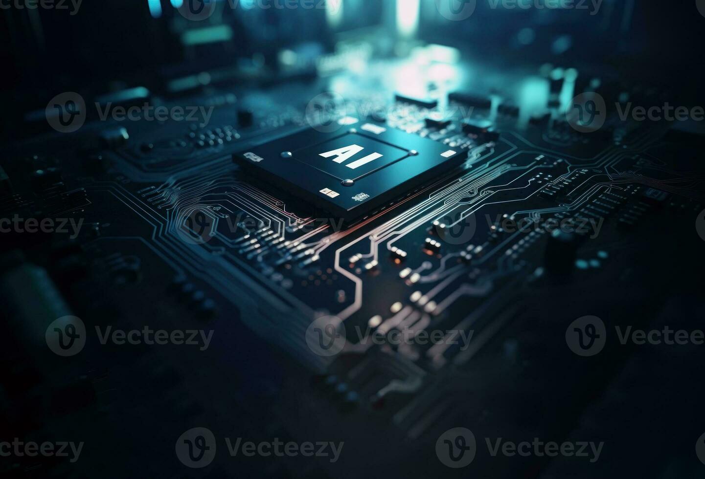 AI Letters on Chip, technology development concept AI generated photo