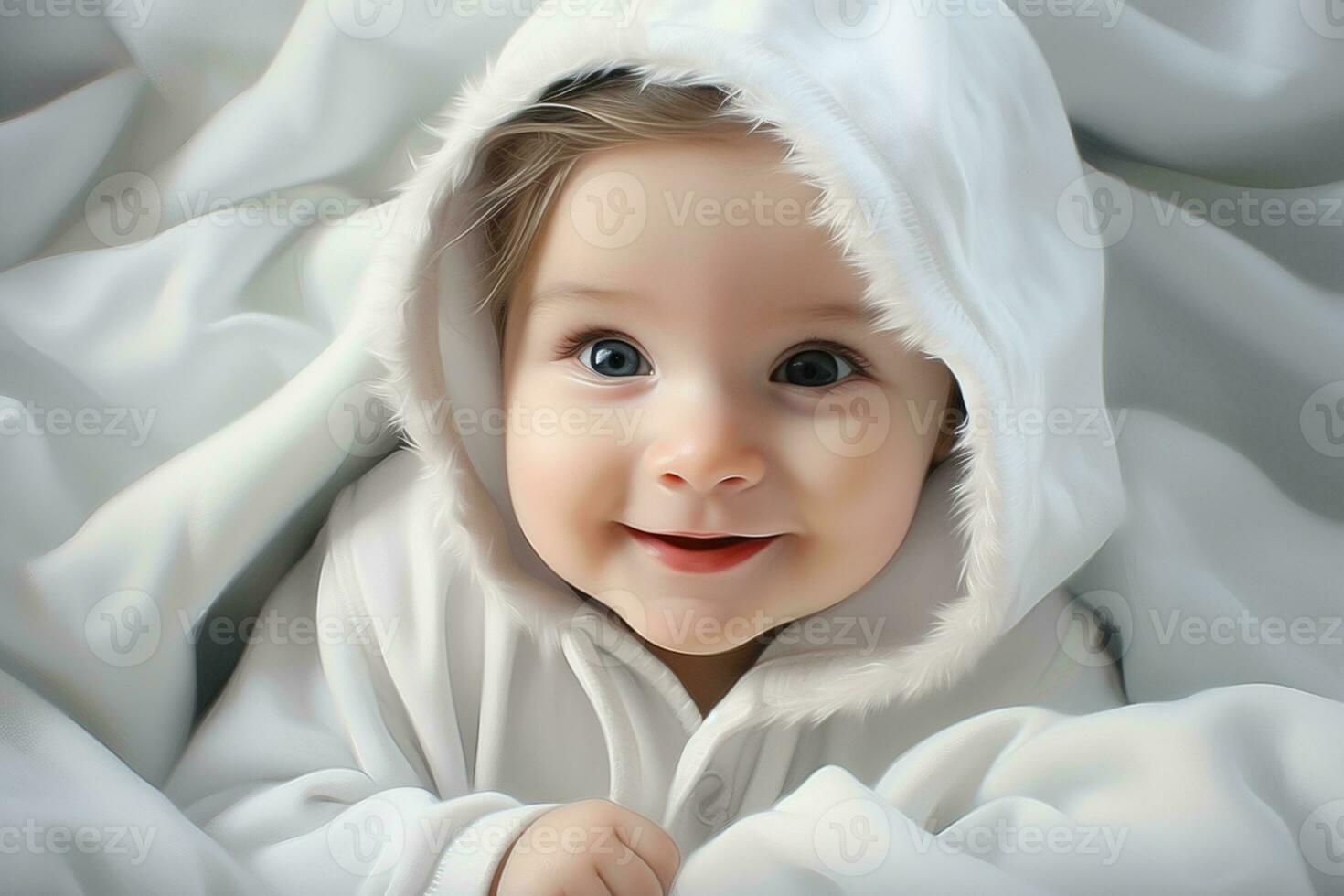 retrato de adorable recién nacido bebé ai generativo foto