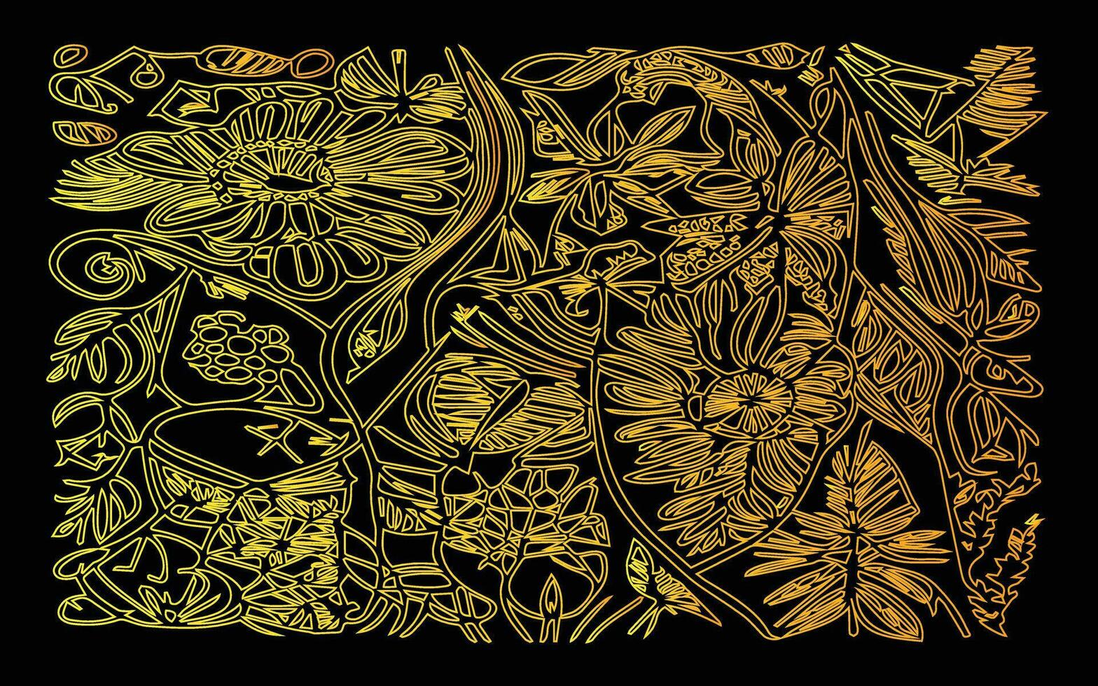 amarillo color mano dibujado floral mínimo elementos en línea Arte estilo vector