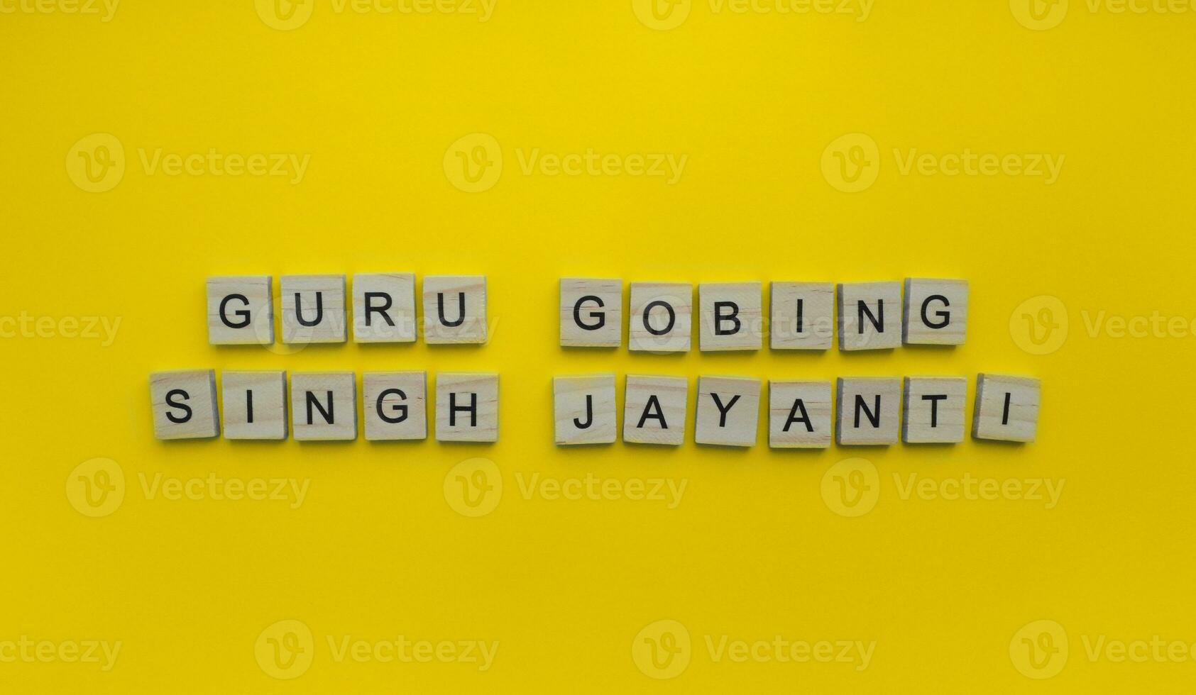 January 9, Guru Gobind Singh Jayanti, minimalistic banner with wooden letters photo