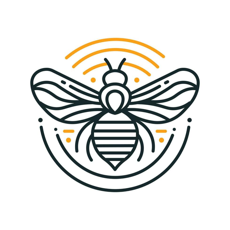 Creative Bee Lines Logo. Bumblebee, Honey making concept. Vector