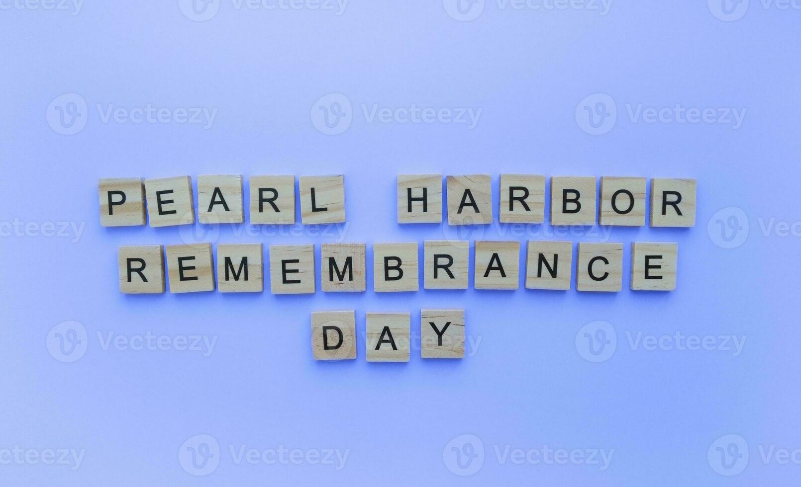 December 7, National Pearl Harbor Remembrance Day, minimalistic banner with the inscription in wooden letters photo