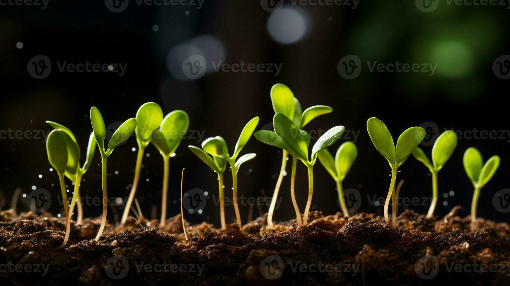 AI generative. Green seedling illustrating concept of new life and eco-friendly living photo