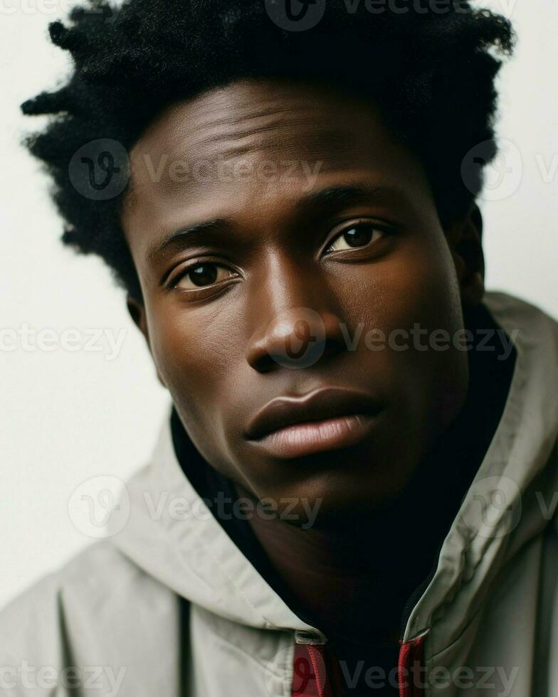 A young african man with dreadlocks and a hoodie, looking cool and casual.. Generative AI photo