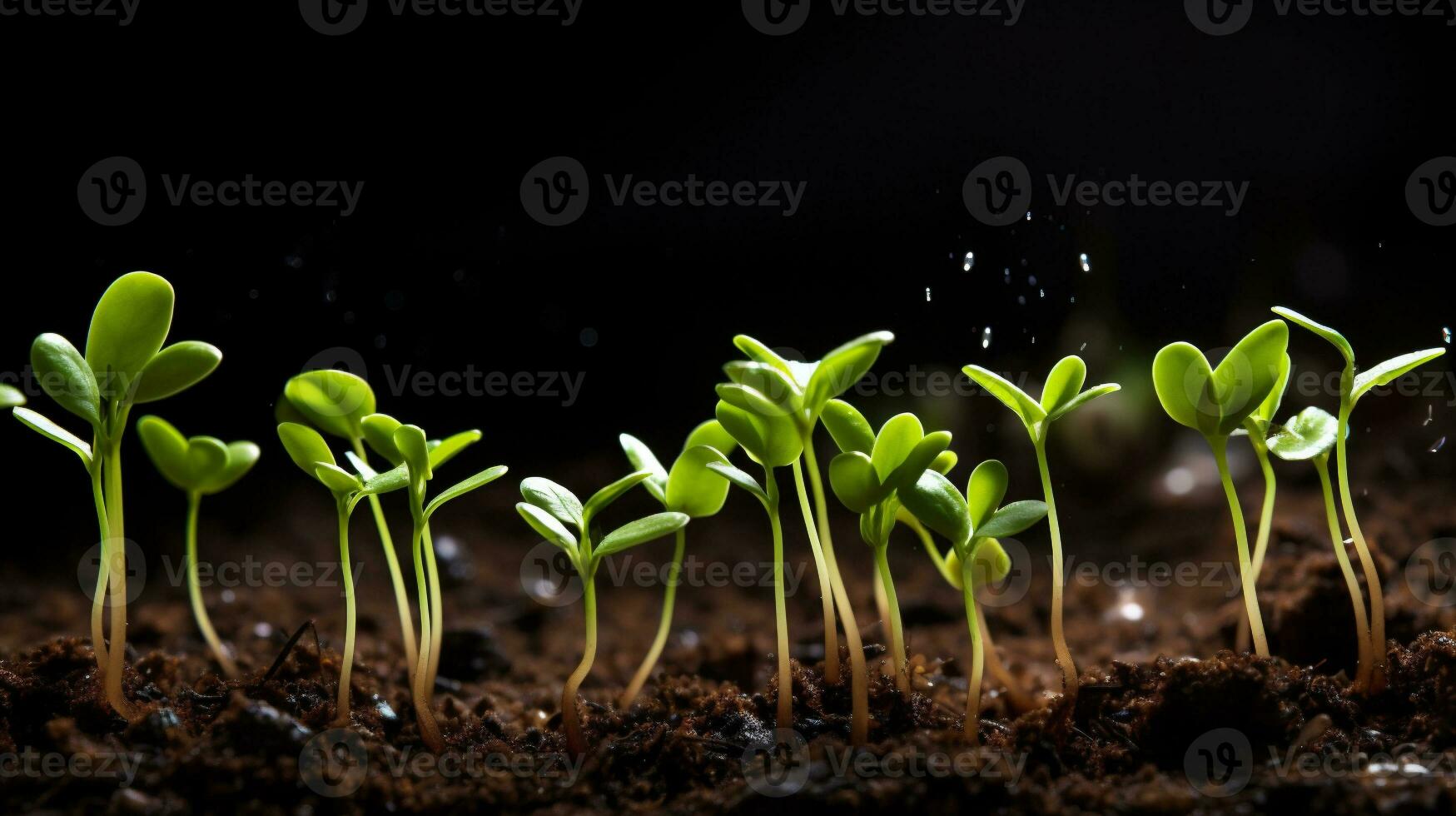 AI generative. Green seedling illustrating concept of new life and eco-friendly living photo