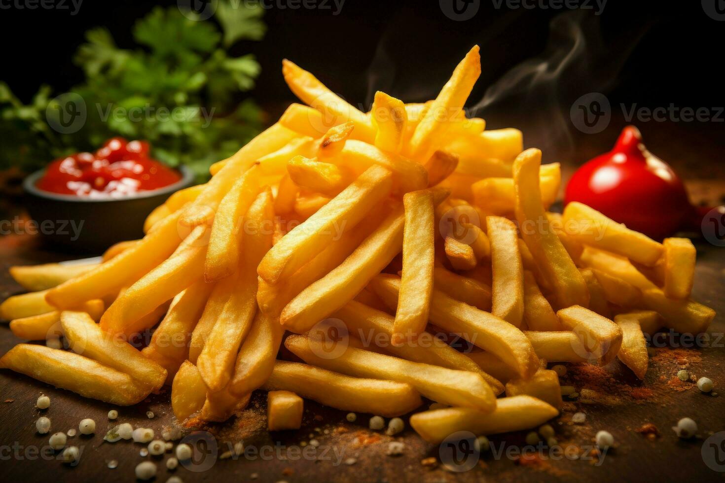 Addictive French fries food. Generate Ai photo