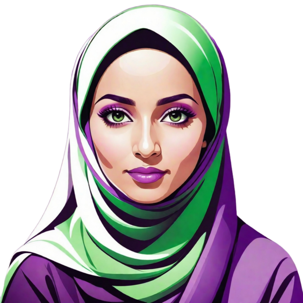 Muslim Frau Illustration png Bild transparent Hintergrund ai generativ