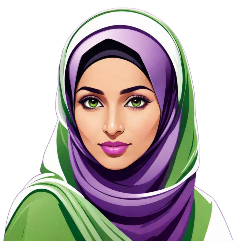 Muslim Woman Illustration PNG Image Transparent Background Ai Generative