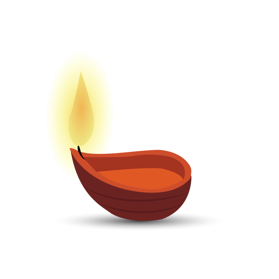 Diwali candle lamp element png