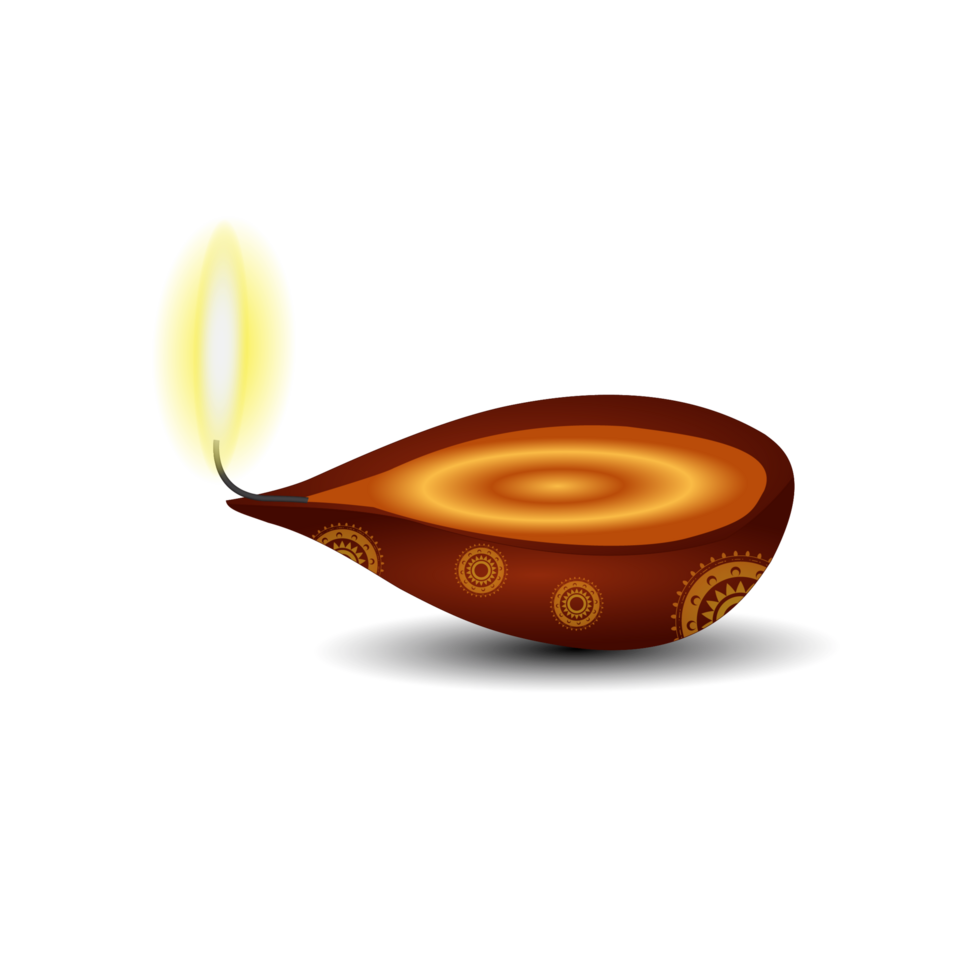 Lighted brown candle diwali png