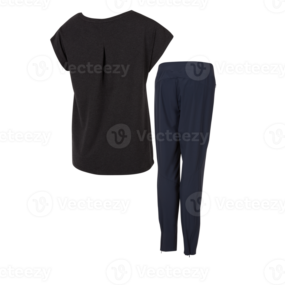 Sports clothing set, exercise cut out isolated transparent background