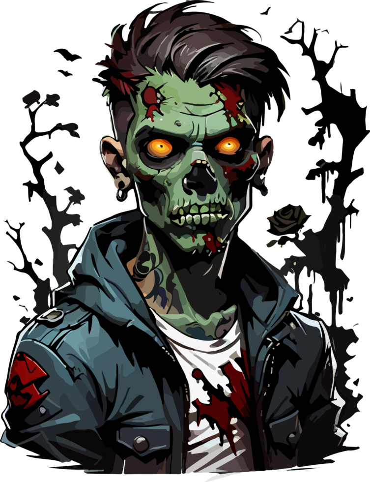 Zombie Mascot Logo AI Generative png