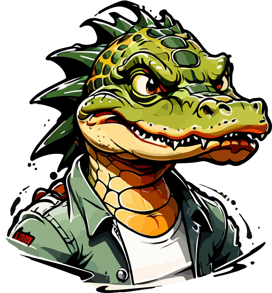 Alligator Mascot Design AI Generative png