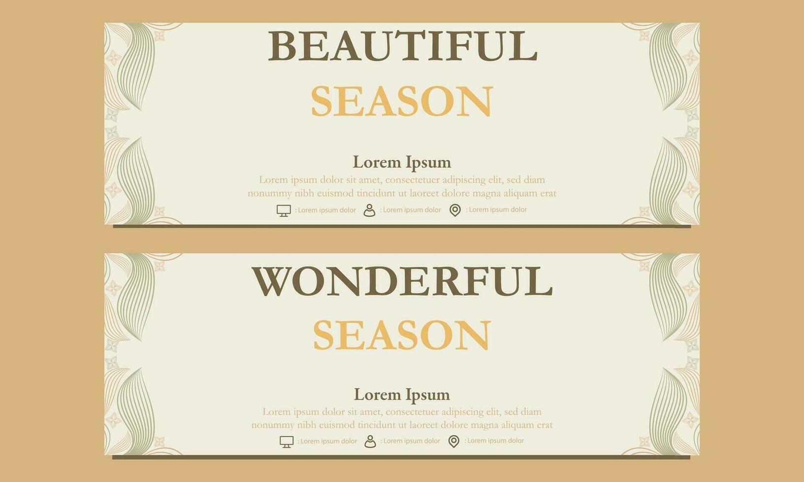 abstract floral soft color horizontal banner template. Suitable for web banner, banner and internet ads vector