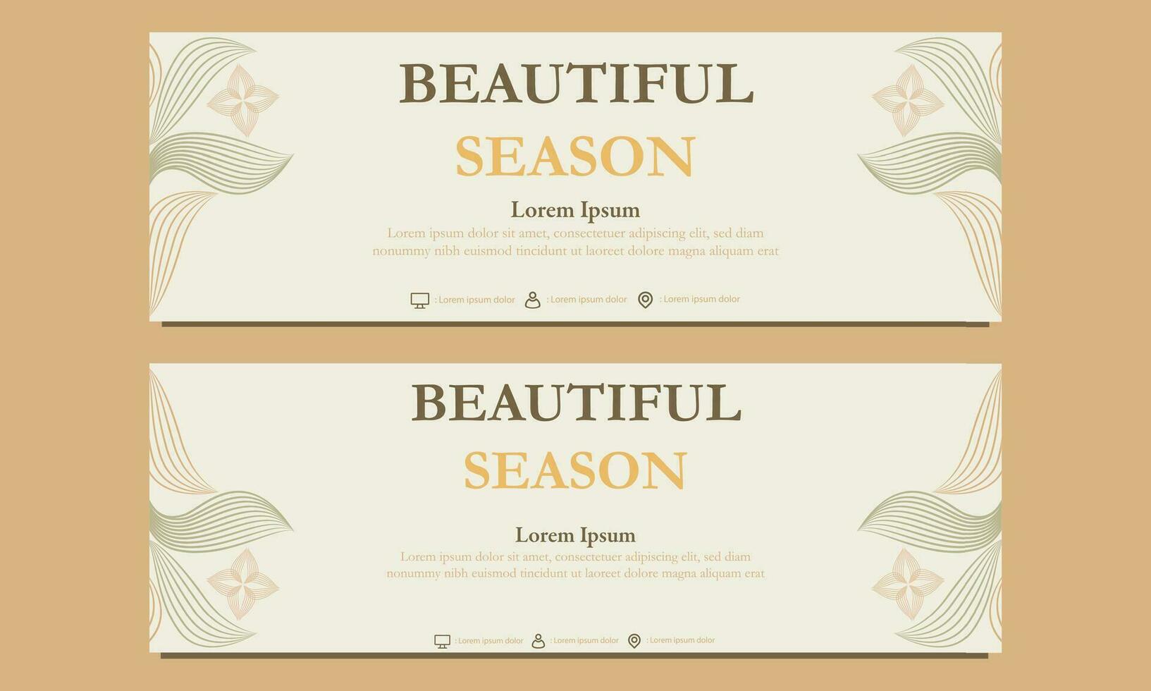 abstract floral soft color horizontal banner template. Suitable for web banner, banner and internet ads vector
