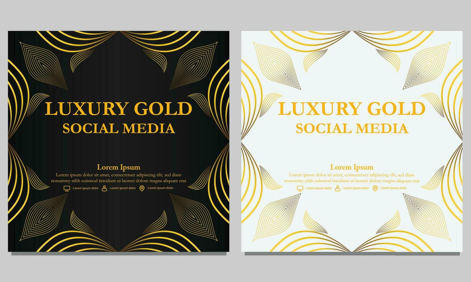 golden floral social media template. suitable for social media post, web banner, cover and card vector