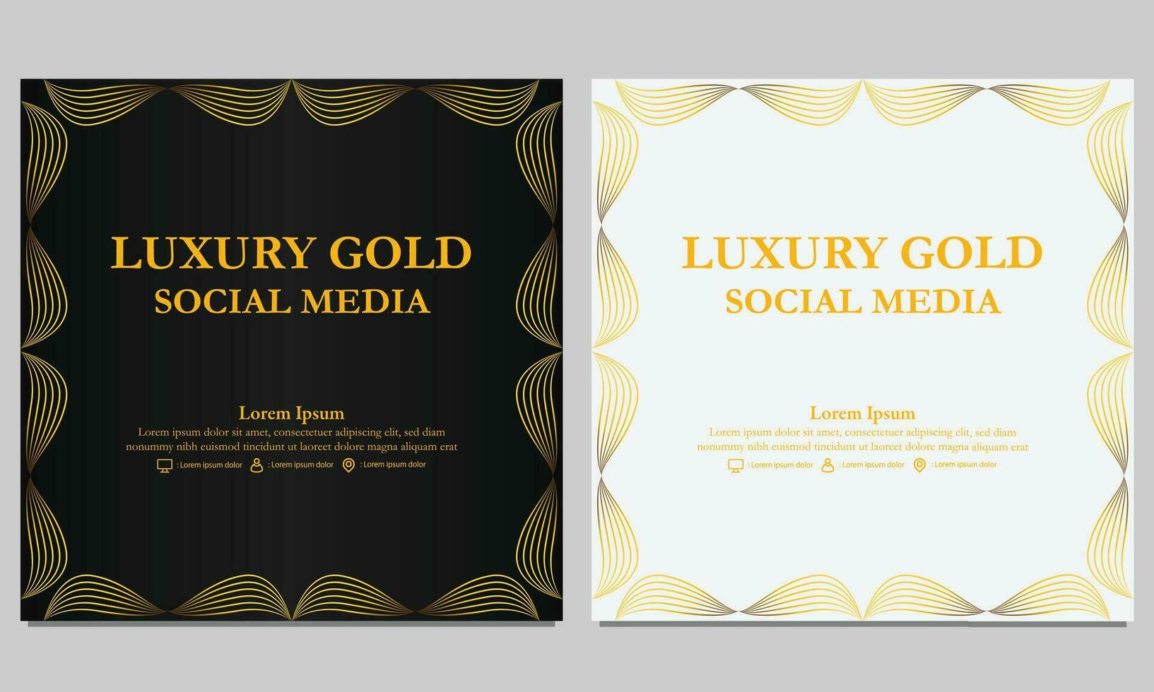 golden floral social media template. suitable for social media post, web banner, cover and card vector