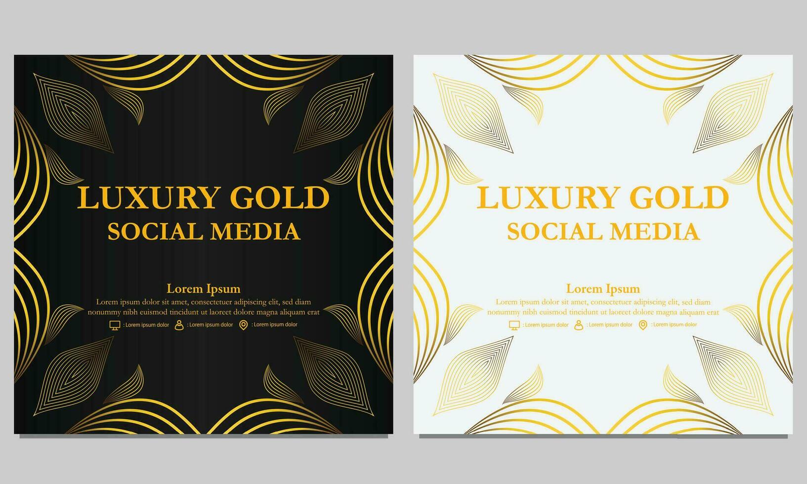 golden floral social media template. suitable for social media post, web banner, cover and card vector