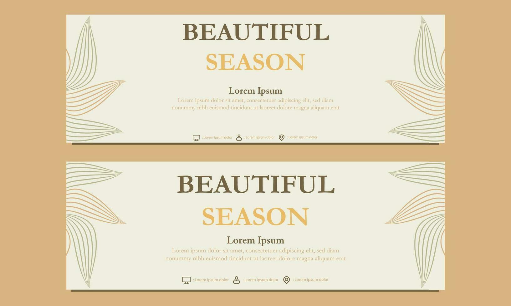 abstract floral soft color horizontal banner template. Suitable for web banner, banner and internet ads vector