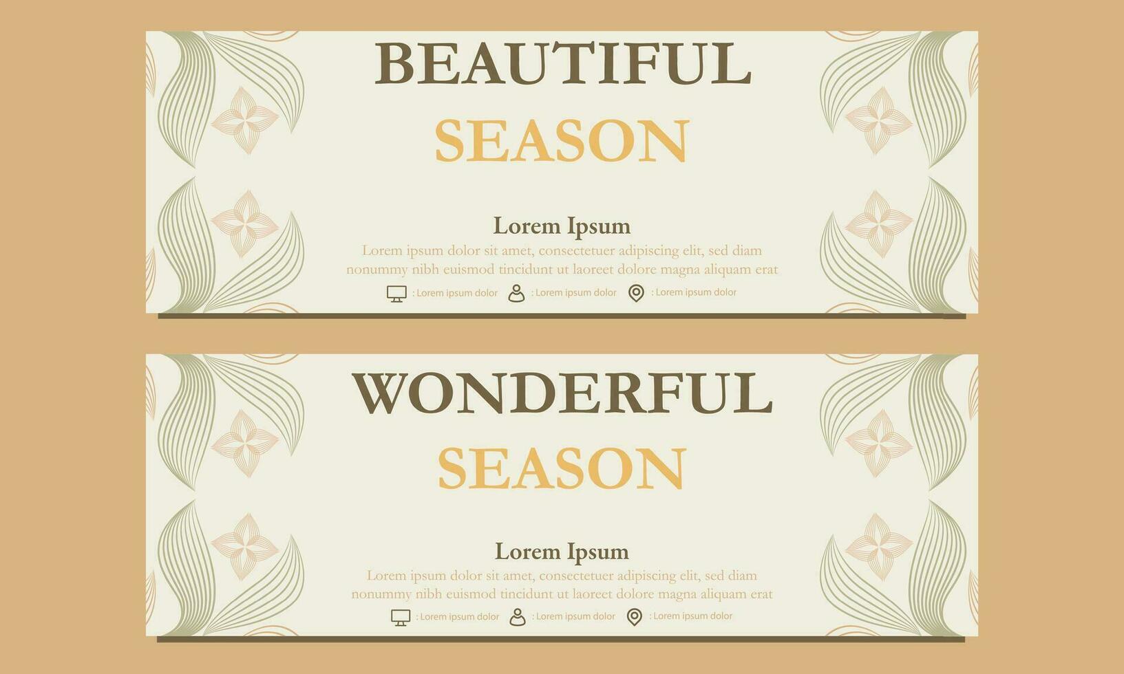 abstract floral soft color horizontal banner template. Suitable for web banner, banner and internet ads vector