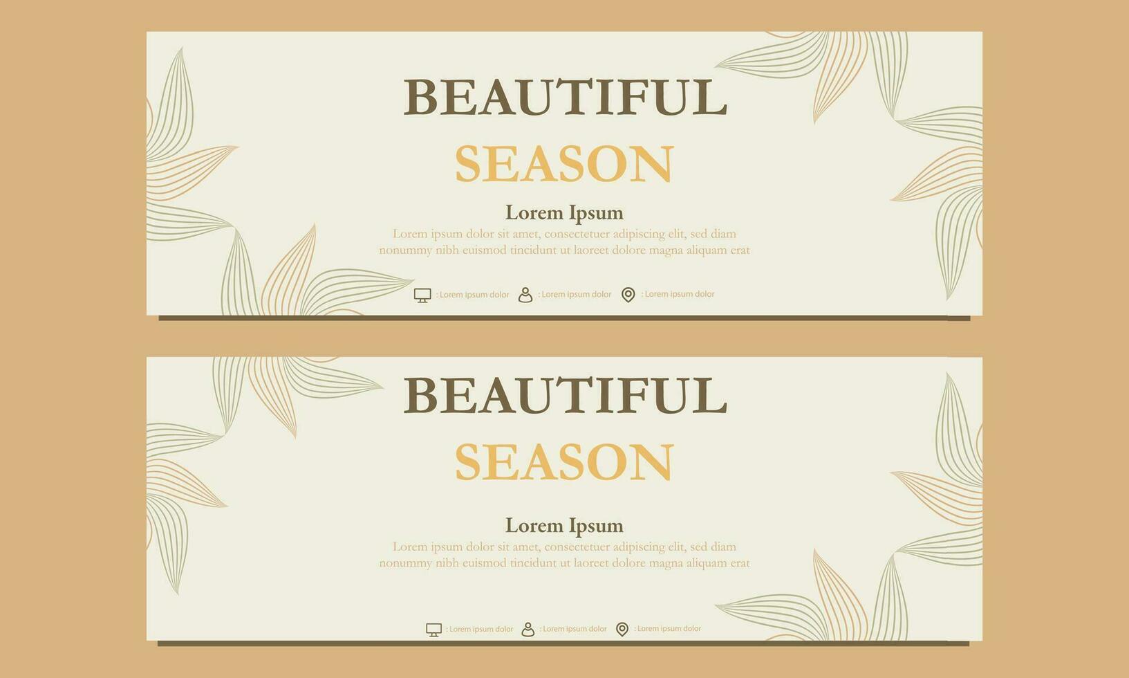 abstract floral soft color horizontal banner template. Suitable for web banner, banner and internet ads vector