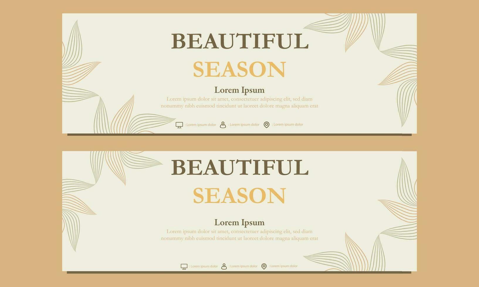 abstract floral soft color horizontal banner template. Suitable for web banner, banner and internet ads vector