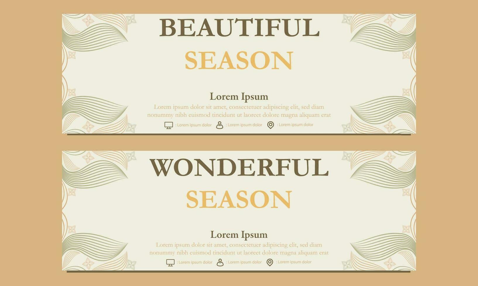 abstract floral soft color horizontal banner template. Suitable for web banner, banner and internet ads vector