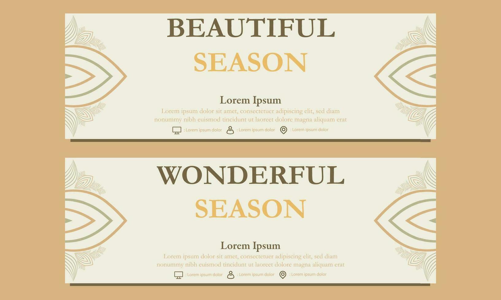 abstract floral soft color horizontal banner template. Suitable for web banner, banner and internet ads vector