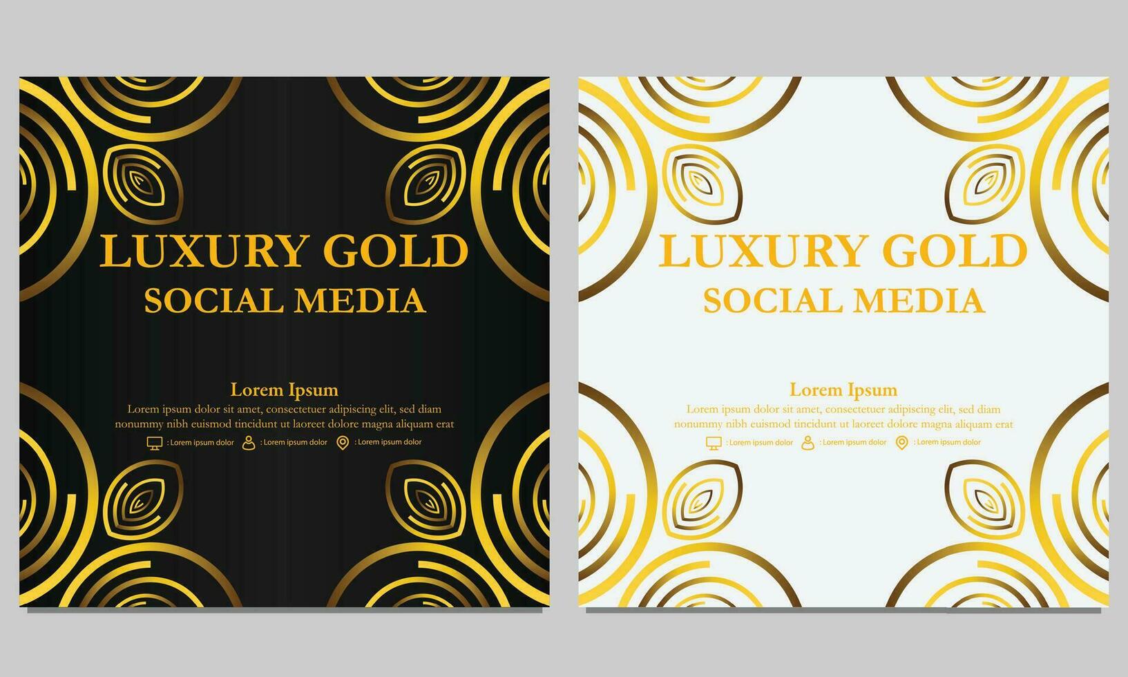 luxury golden floral social media post template vector