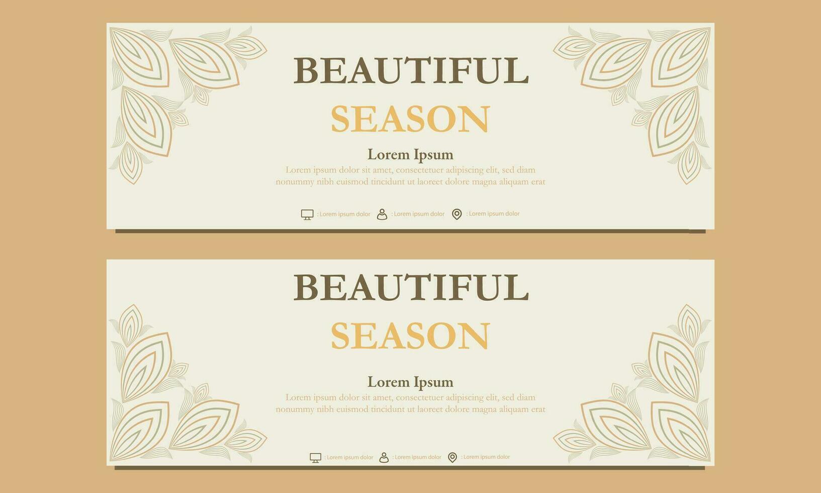 abstract floral soft color horizontal banner template. Suitable for web banner, banner and internet ads vector