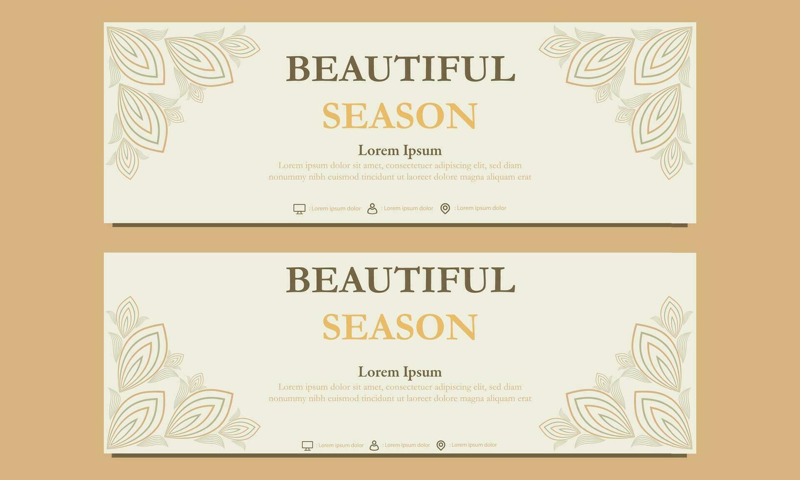 abstract floral soft color horizontal banner template. Suitable for web banner, banner and internet ads vector