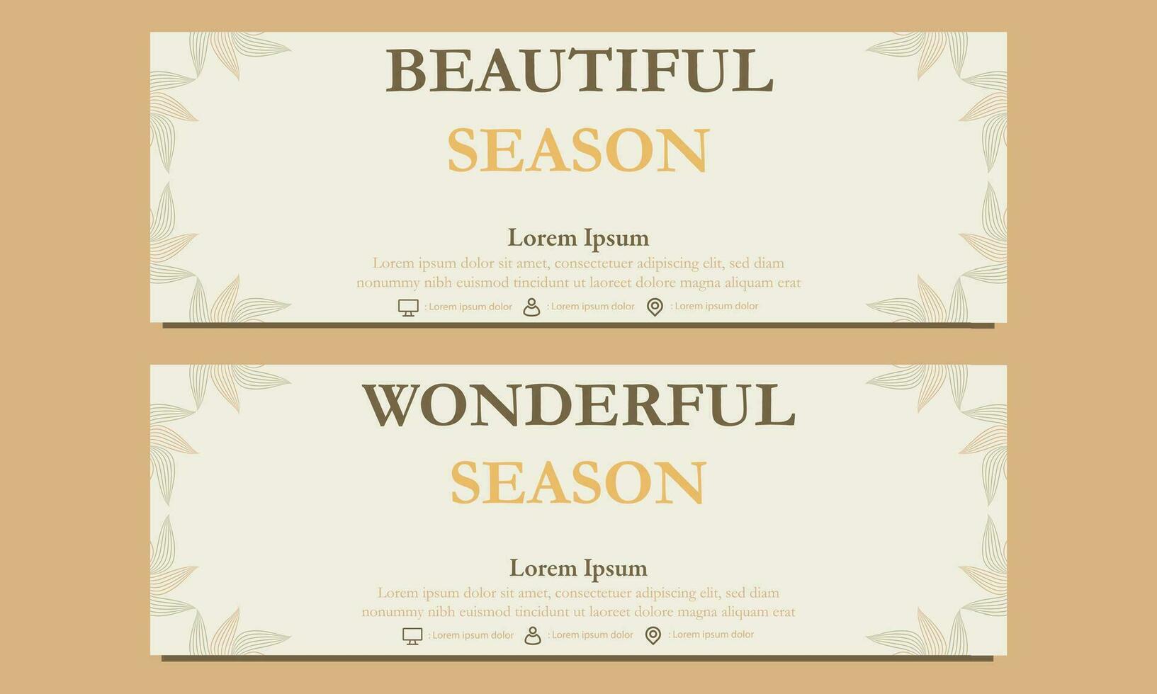 abstract floral soft color horizontal banner template. Suitable for web banner, banner and internet ads vector