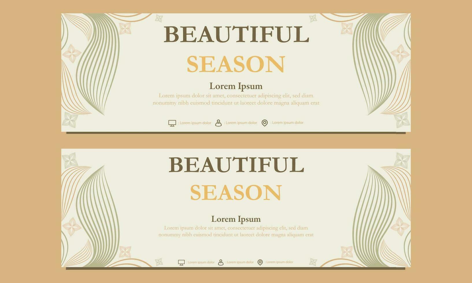 abstract floral soft color horizontal banner template. Suitable for web banner, banner and internet ads vector