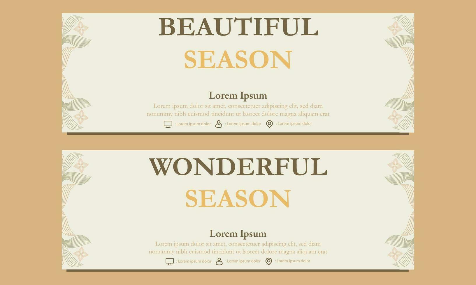 abstract floral soft color horizontal banner template. Suitable for web banner, banner and internet ads vector