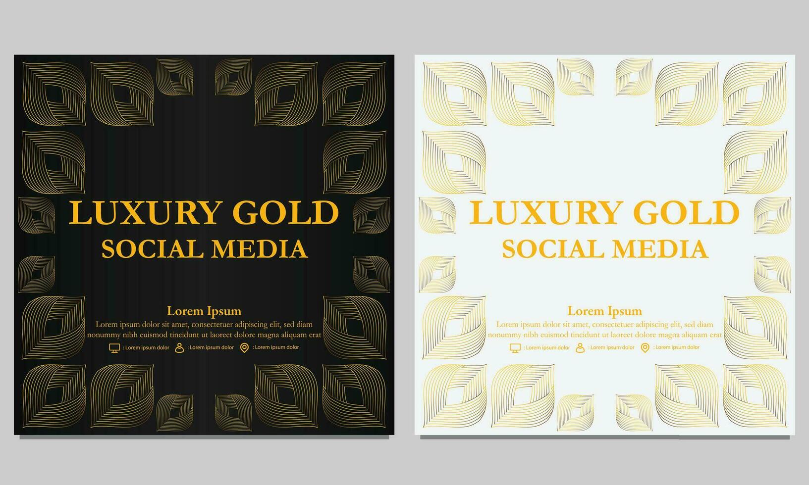 luxury golden floral social media post template vector