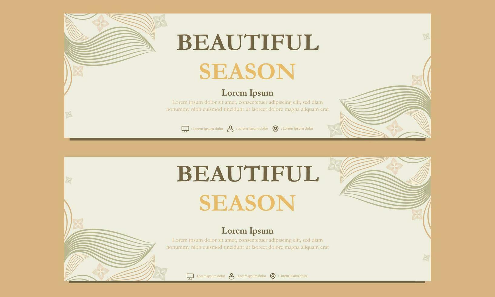 abstract floral soft color horizontal banner template. Suitable for web banner, banner and internet ads vector