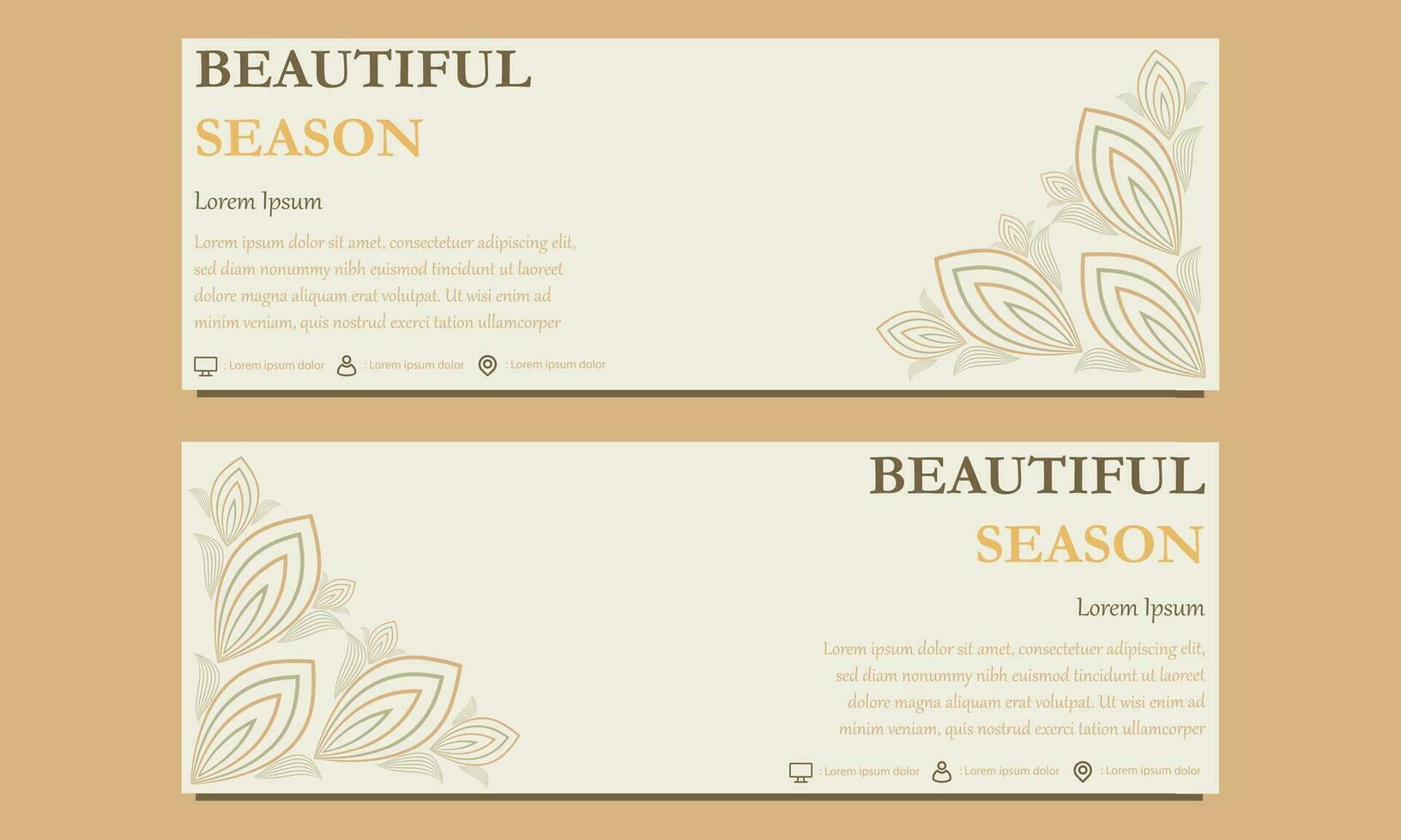 abstract floral soft color horizontal banner template. Suitable for web banner, banner and internet ads vector