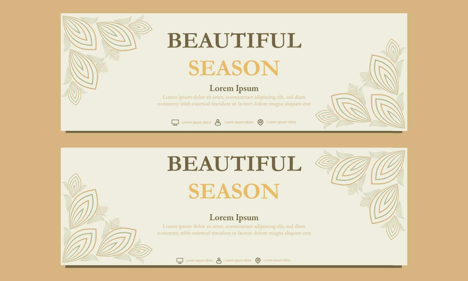 abstract floral soft color horizontal banner template. Suitable for web banner, banner and internet ads vector