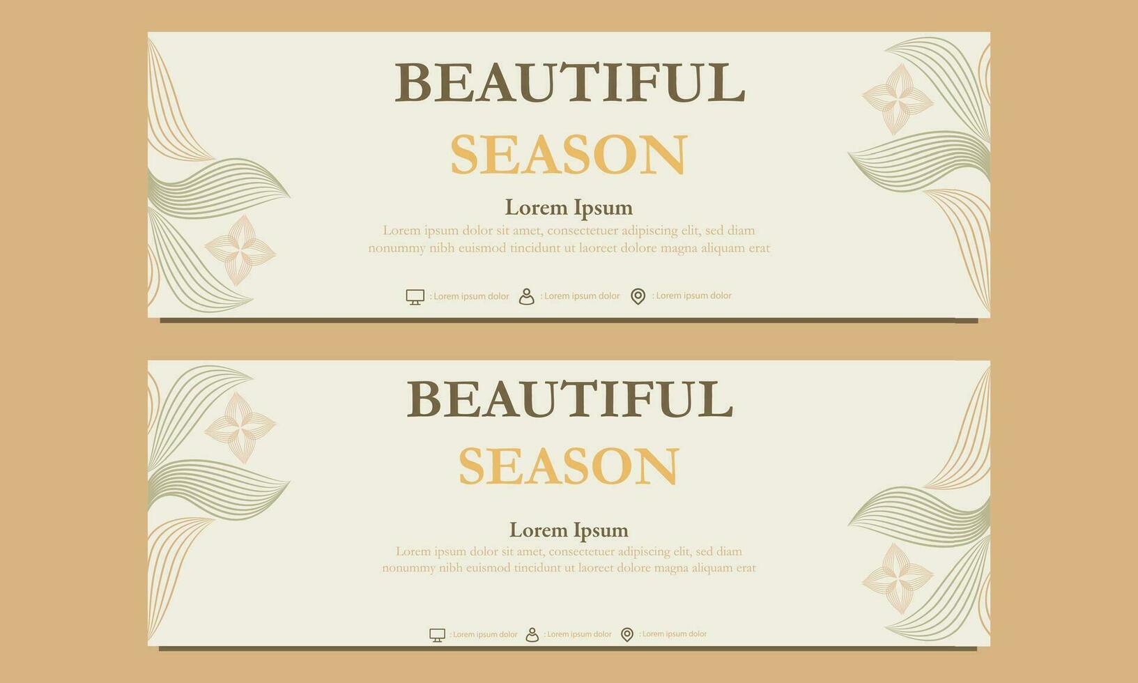 abstract floral soft color horizontal banner template. Suitable for web banner, banner and internet ads vector