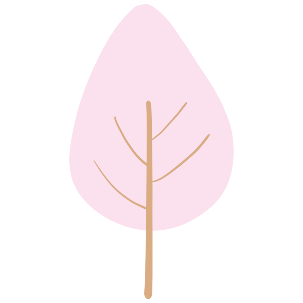 Minimal pink tree illustration png