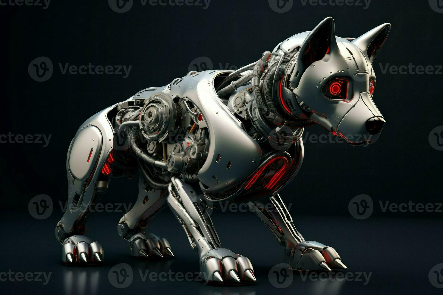 Innovative Robot dog head. Generate Ai photo