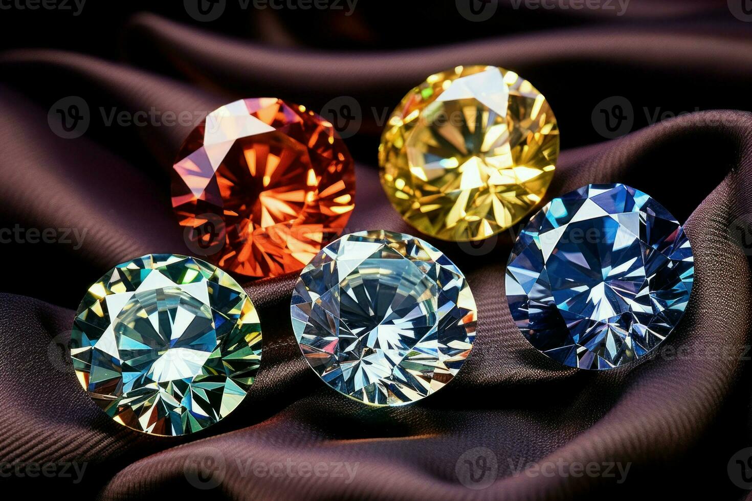 Alluring Different colored diamonds. Generate Ai photo