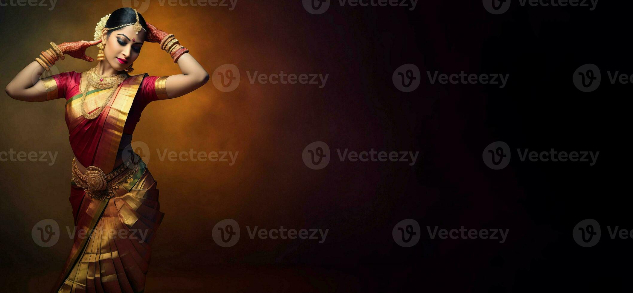 Bharatanatyam traditional Indian dance banner. Generate ai photo