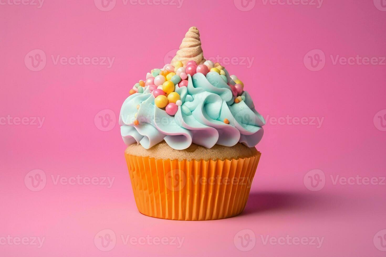 Unicorn cupcake magical. Generate Ai photo