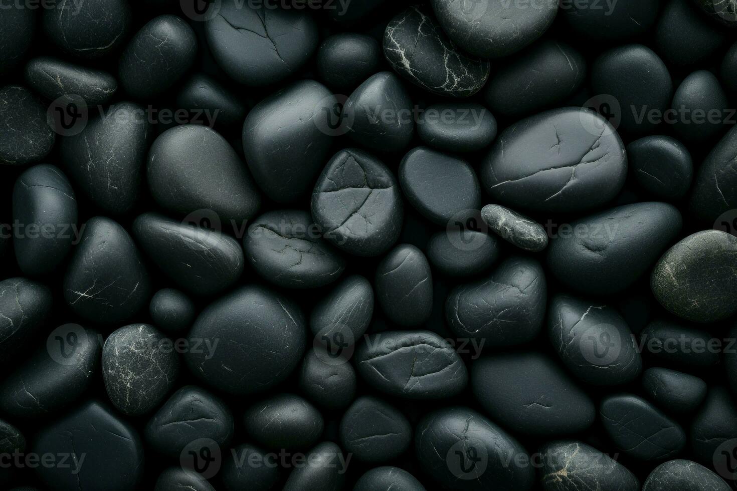 Distinctive Black stones background. Generate Ai photo