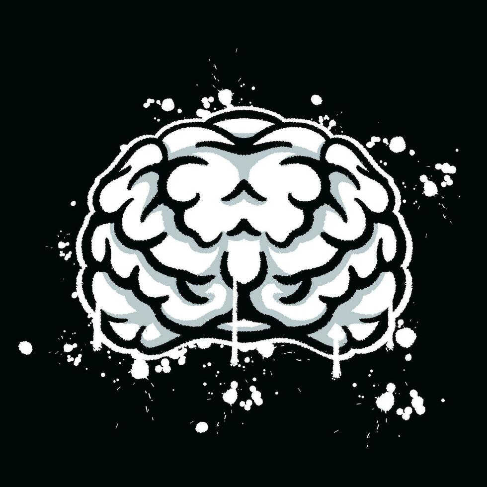 vector pintada mano dibujado cerebro diseños para ropa de calle ilustración