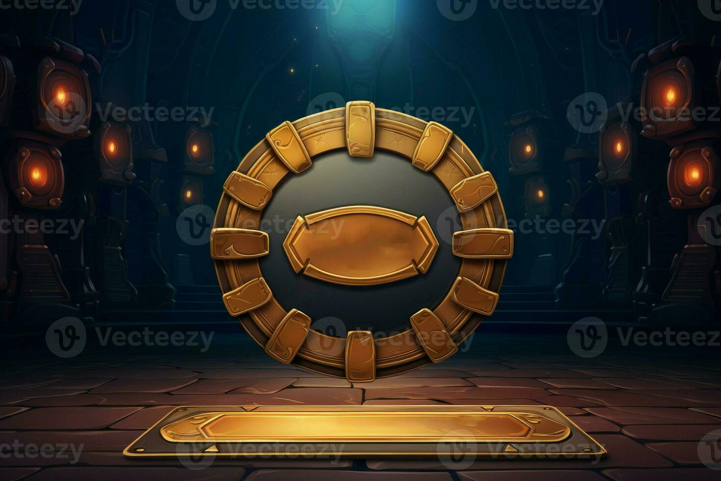 Circular Game token coins. Generate Ai photo