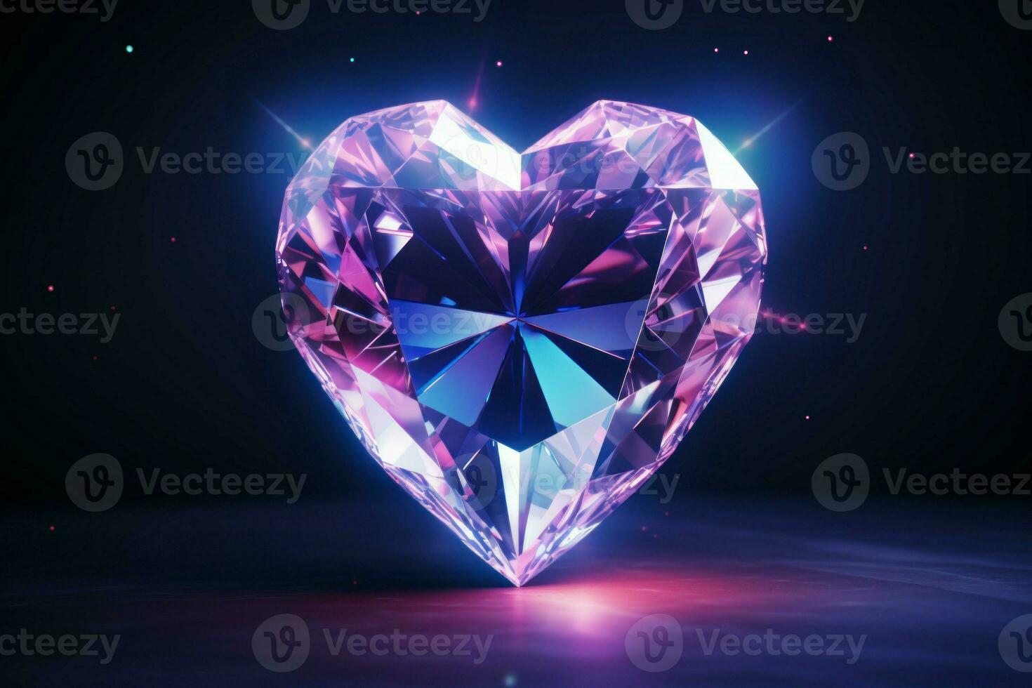 Mesmerizing Diamond heart gem background. Generate Ai photo
